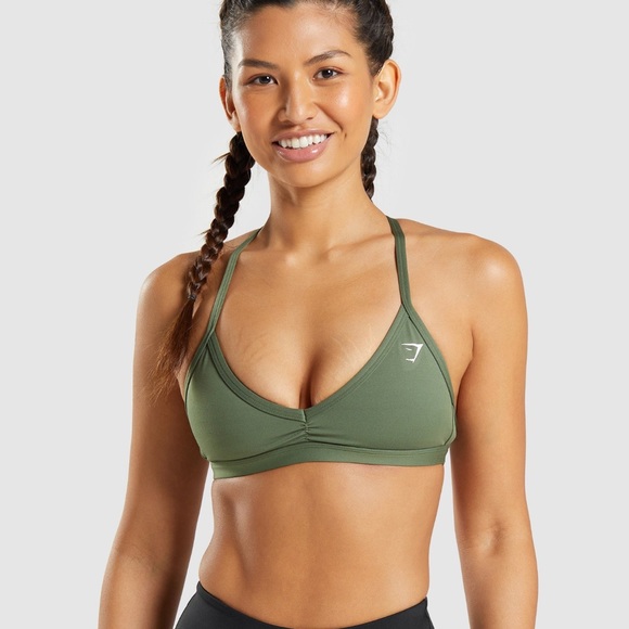 Gymshark Other - NWT GYMSHARK Minimal Sports Bra Low Support - Core Olive medium sexy cleavage M